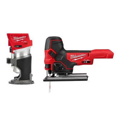 Milwaukee 2723-20-2737B-20, bundle: M18 FUEL 18V Lithium-Ion Brushless Cordless Compact Router and Barrel Grip Jig Saw Set (Tool-Only)