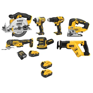 DeWalt DCK751P1WB205-2, bundle: 20-Volt MAX Lithium-Ion Cordless Combo Kit (7-Tool) with (3) 5.0 Ah Batteries and Charger