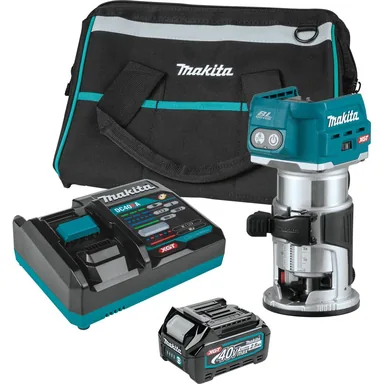 Makita GTR01D1, kit: Makita GTR01D1 40V max XGT Brushless Cordless Compact Router Kit (2.5Ah)