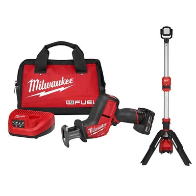 Milwaukee 2520-21XC-2132-20, bundle: M12 FUEL 12V Lithium-Ion Brushless Cordless HACKZALL Reciprocating Saw Kit W/M12 Rocket Stand Light