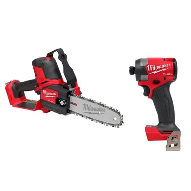 Milwaukee 3004-20-2953-20, bundle: M18 FUEL 18V Lithium-Ion Brushless Battery 8 in. HATCHET Mini Chainsaw w/ M18 FUEL 1/4" Impact Driver (Tool-Only)