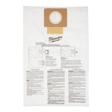 Milwaukee 49-90-1979, accessory: Fleece Dust Bags for 6 Gal. M18 FUEL Cordless Wet/Dry Shop Vacuums (5-Pack) (photograph from the Home Depot listing)