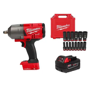 Milwaukee 2863-20-48-11-1850R-49-66-7014, bundle: M18 FUEL ONE-KEY 18V 1/2 in. Impact Wrench w/5.0Ah Battery & SHOCKWAVE Socket Set (14-Pc)