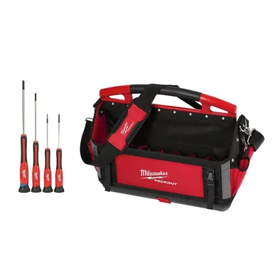 Milwaukee 48-22-2604-48-22-8320, bundle: PACKOUT 20 in. Tote and 4-Piece Precision Screwdriver Set (5-Piece)