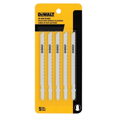 DeWalt DW3753-5, accessory: 4 in. 6 TPI Fast Clean Wood Cutting Jig Saw Blade Bi-Metal T-Shank (5-Pack)