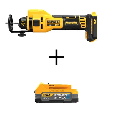 DeWalt DCE555BWDCBP034, bundle: XR 20-Volt Lithium-Ion Cordless Rotary Drywall Cut-Out Tool with 20-Volt MAX POWERSTACK Compact Battery