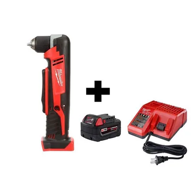 Milwaukee 2615-20-48-59-1850, bundle: M18 18V Lithium-Ion Cordless 3/8 in. Right-Angle Drill with M18 Starter Kit with One 5.0 Ah Battery and Charger