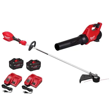 Milwaukee 3046-21HD-3017-21HD, bundle: M18 FUEL 18V 16 in. Brushless Cordless Straight Shaft String Trimmer w/ Blower, (2) 12.0 Ah FORGE Battery, Rapid Charger