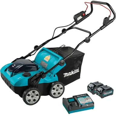 Makita GVU01SM, kit: Makita GVU01SM 40V max XGT Brushless Cordless 15" Dethatcher / Scarifier Kit (4.0Ah)
