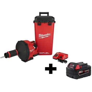 Milwaukee 2772A-21-48-11-1850, bundle: M18 FUEL 18V Lithium-Ion Brushless Cordless Drain Snake Auger with 5/16 in. Cable Drive Kit w/ 5.0Ah Battery