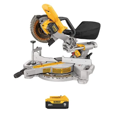 DeWalt DCS361BWDCB205, bundle: 20V Max  Lithium-Ion Cordless 7-1/4 in. Sliding Miter Saw with 20V Max Premium 5.0Ah Battery Pack