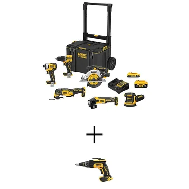 DeWalt DCKTS681D1P1W30, unclassified: 20V MAX ToughSystem Lithium-Ion 6-Tool Cordless Combo Kit and 20V MAX XR Lithium-Ion Cordless Brushless Screw Gun