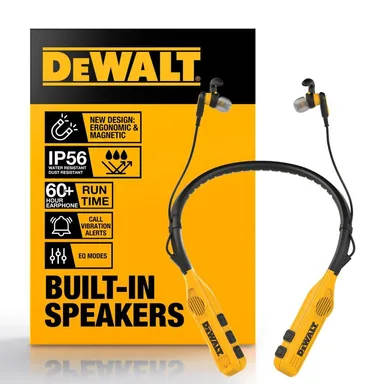 DeWalt 190 2093 DW2, unclassified: 2-in-1 Bluetooth Neckband Headphones with Built-In Speakers