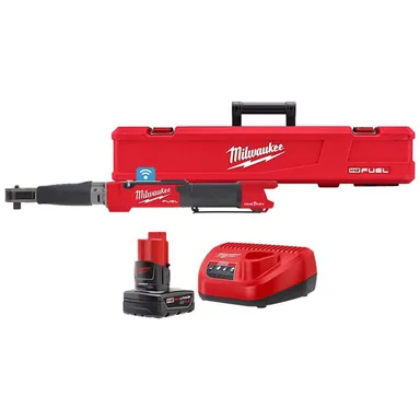 Milwaukee 2466-20-48-59-2440, bundle: M12 FUEL One-Key 12-Volt Lithium-Ion Brushless Cordless 1/2 in. Digital Torque Wrench with 4.0 Ah Battery and Charger