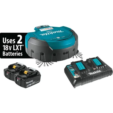 Makita DRC200PT, kit: Makita DRC200PT 18V X2 LXT Brushless Cordless Robotic Vacuum Kit (5.0Ah)