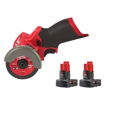 Milwaukee 2522-20-48-11-2442, bundle: M12 FUEL 12V Lithium-Ion Brushless Cordless 3 in. Cut Off Saw, & 4. 0Ah (2-Pack)