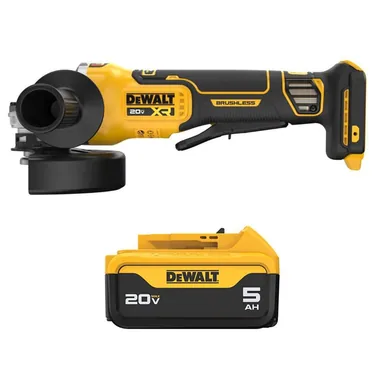 DeWalt DCG410BWDCB205, bundle: 20-Volt MAX XR Lithium-Ion Brushless Cordless 4-1/2 in.-5 in. Grinder with 20-Volt MAX Premium 5. 0Ah Battery Pack