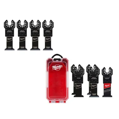Milwaukee 49-25-1233W-49-10-9211, bundle: Wood and Metal Cutting Oscillating Multi-Tool Blade (4-Pack) and Multi-Tool Oscillating Blade Kit (5-Piece)