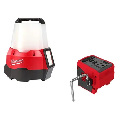 Milwaukee 2144-20-2846-20, bundle: M18 18-Volt 2200 Lumens Cordless Radius LED Compact Site Light with Flood Mode and M18 Compact Inverter