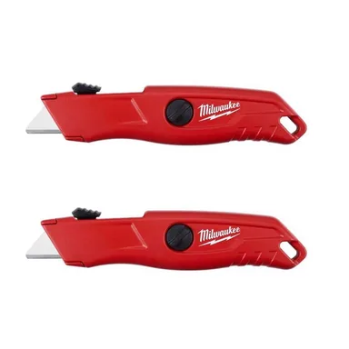 Milwaukee 48-22-1512-48-22-1512, bundle: Self-Retracting Utility Knife with Carton Blade (2-Pack)