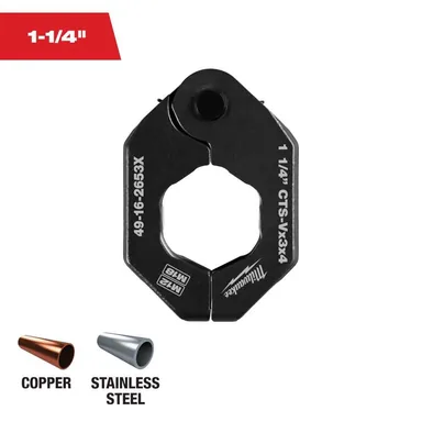 Milwaukee 49-16-2653X, accessory: 1-1/4 in. CTS-V Pivoting Press Ring for M18 & M12 FORCE LOGIC Press Tools (photograph from the Home Depot listing)