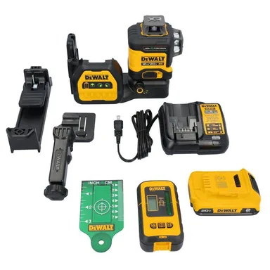 DeWalt DCLE34033D1, kit: 230 ft. Green Self-Leveling 3-Plane Laser Level Kit with 20-Volt 2.0 Ah Battery, Charger, Detector and Kitbox