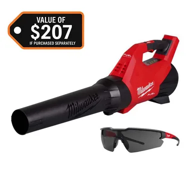 Milwaukee 3017-20-48-73-2015, bundle: M18 FUEL 120 MPH 500 CFM 18V Brushless Cordless Battery Powered Leaf Blower with Tinted Safety Glasses