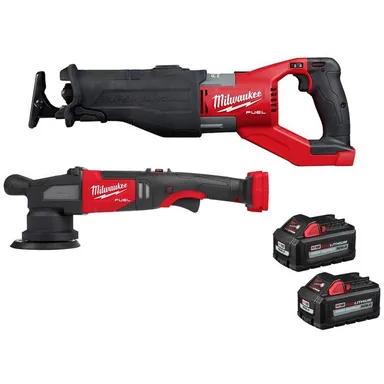 Milwaukee 2722-20-2684-20-48-11-1862, bundle: M18 FUEL 18V Lith-Ion Brushless Cordless Super SAWZALL Reciprocating Saw w/Polisher & (2) High Output 6.0Ah Battery