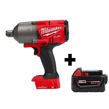 Milwaukee 2864-20-48-11-1850, bundle: M18 FUEL ONE-KEY 18V Lithium-Ion Brushless Cordless 3/4 in. Impact Wrench w/ Friction Ring & M18 5.0 Ah Battery