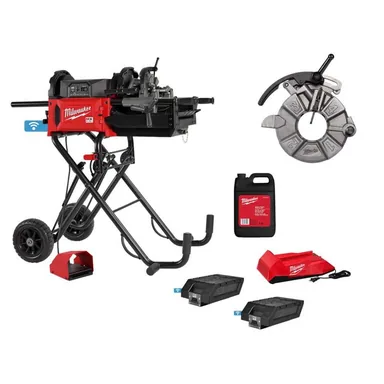 Milwaukee MXF512-2XC-49-16-5103, bundle: MX FUEL Lithium-Ion Cordless 1/2 in. to 2 in. Pipe Threading Machine w/BSPT Auto-Releasing Die Head w/Micro Adjustments