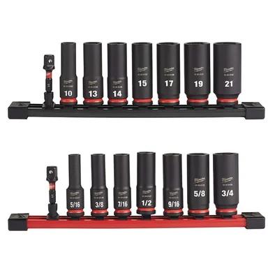 Milwaukee 49-66-7021-49-66-7024, bundle: SHOCKWAVE Impact Duty 3/8 in. Metric and SAE Deep Impact Rated Socket Set (16-Piece)