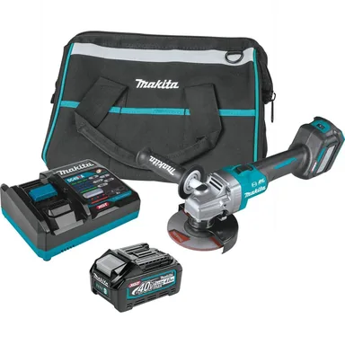 Makita GAG04M1, kit: Makita GAG04M1 40V max XGT Brushless Cordless 4-1/2" / 5" Angle Grinder Kit, with Electric Brake, AWS Capable (4.0Ah)