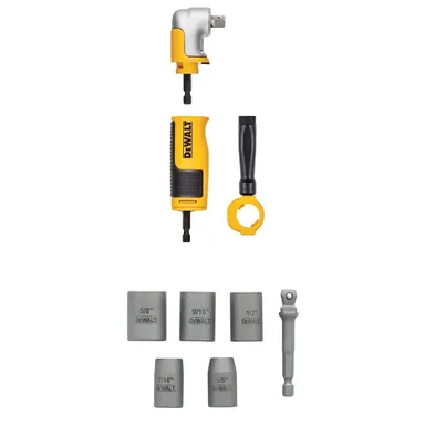 DeWalt DWAMRA38WAFSFS6, accessory: MAX Modular 3/8 in. Drive Right Angle Attachment and MAX Ultra 3/8 in. Socket Set (6-Piece) with 1/4 in. Adapter