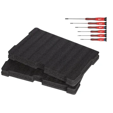 Milwaukee 48-22-2606-48-22-8451, bundle: Precision Screwdriver Set with PACKOUT Tool Box Customizable Foam Insert (7-Piece)