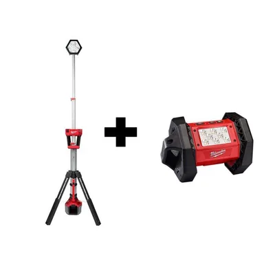 Milwaukee 2131-20-2361-20, bundle: M18 18-Volt Lithium-Ion Cordless Rocket Dual Power Tower Light with M18 LED Flood Light