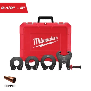 Milwaukee 49-16-2690NX, accessory: 2-1/2 in. - 4 in. NIBCO CTS Copper Press Ring Kit for M18 FORCE LOGIC Long Throw Press Tools (photograph from the Home Depot listing)