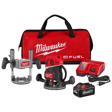 Milwaukee 2838-21, kit: M18 FUEL 18-Volt Lithium-Ion Cordless Brushless 1/2 in. Router Plunge Base Kit (photograph from the Home Depot listing)