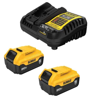 DeWalt DCB205-2C, accessory: 20V MAX Lithium-Ion Battery Starter Kit with 5.0 Ah Batteries (2-Pack) and Charger (photograph from the Home Depot listing)