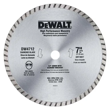 DeWalt DW4712, accessory: 7 in. High Performance Diamond Masonry Blade