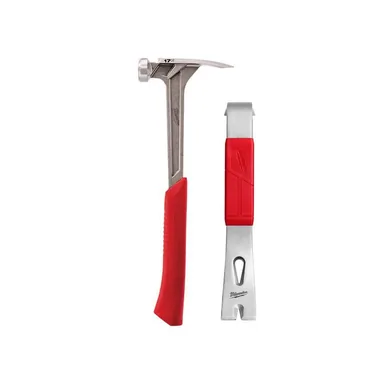 Milwaukee 48-22-9017-48-22-9034, bundle: 17 oz. Smooth Face Framing Hammer with 12 in. Pry Bar