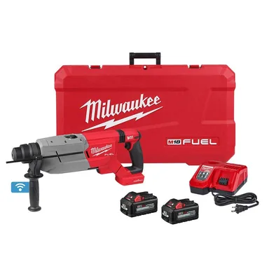 Milwaukee 2916-22, kit: M18 FUEL ONE-KEY 18V Lithium-Ion Brushless Cordless 1-1/4 in. SDS-Plus D-Handle Rotary Hammer Kit w/(2) 6.0 Ah Batteries