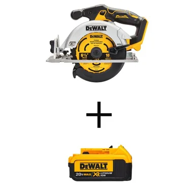 DeWalt DCS565BW204, bundle: 20V MAX Cordless Brushless 6-1/2 in. Circular Saw and 20V MAX XR Premium Lithium-Ion 4.0Ah Battery