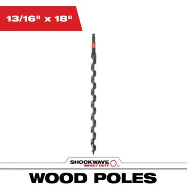 Milwaukee 48-13-6707, accessory: 13/16 in. x 18 in. Shockwave Lineman's Impact Auger Bit