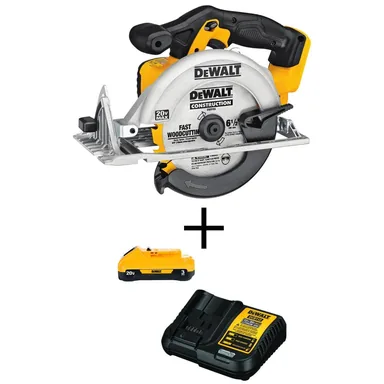DeWalt DCS391BWDCB230C, bundle: 20V MAX Cordless 6-1/2 in. Circular Saw, (1) 20V 3.0Ah Battery, and Charger