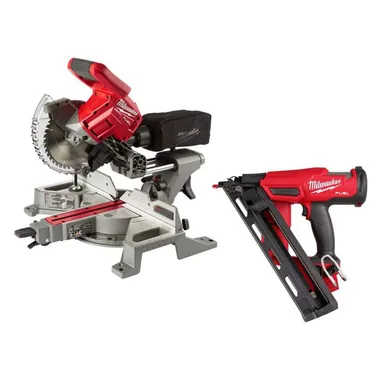 Milwaukee 2733-20-2839-20, bundle: M18 FUEL 18V Lithium-Ion Brushless Cordless 7-1/4 in. Dual Bevel Sliding Compound Miter Saw w/ 15-Gauge Finish Nailer