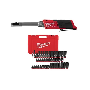 Milwaukee 3050-20-49-66-7009, bundle: M12 FUEL INSIDER 12V Lithium-Ion Brushless Cordless 1/4in.-3/8in. Extended Reach Box Ratchet w/6 Point Impact Socket Set