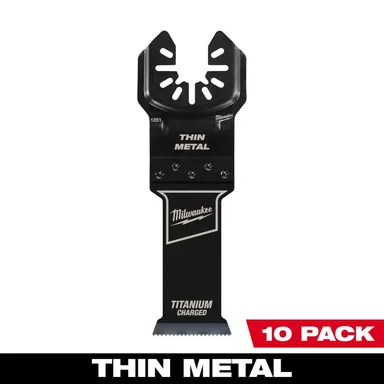 Milwaukee 49-25-1259, accessory: 1-1/8 in. Titanium Bi-Metal Universal Fit Wood and Metal Cutting Multi-Tool Oscillating Blade (10-Pack)