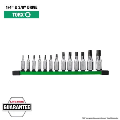 Milwaukee 48-22-9532, unpowered: 1/4 in. and 3/8 in. Drive Torx Bit Socket Set (13-Piece)