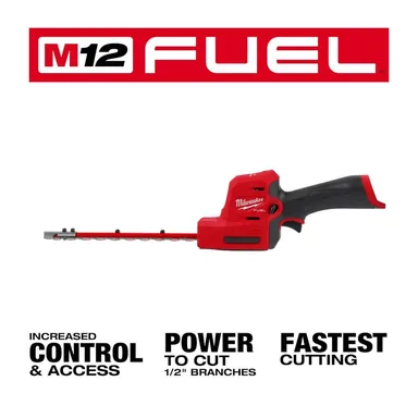 Milwaukee 2533-20-2527-21, bundle: M12 FUEL 8 in. 12V Lithium-Ion Brushless Cordless Battery Hedge Trimmer w/6 in. Hatchet Pruning Saw Kit (2-Tool)