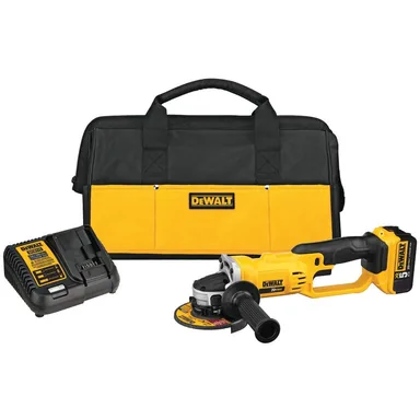 DeWalt DCG412P1, kit: 20V MAX Cordless 4.5 in. - 5 in. Grinder, (1) 20V 5.0Ah Battery, and Charger